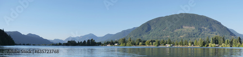 Panorama of Hatzic Lake at Neilson Regional Park in Mission  British Columbia  Canada