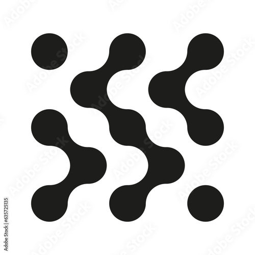 Abstract metaball vector icon. Connected dots sign