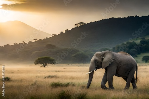 elephant in the savannah © Shahryar