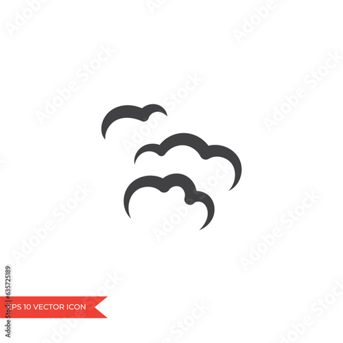 Smell icon. Hot aroma, stink, cooking steam, smelling, vapor, smoking, odor symbol