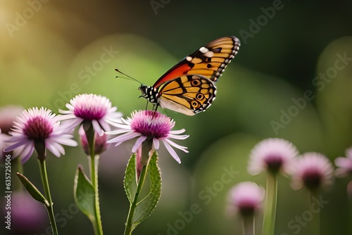 Wallpaper Mural butterfly on flower Torontodigital.ca