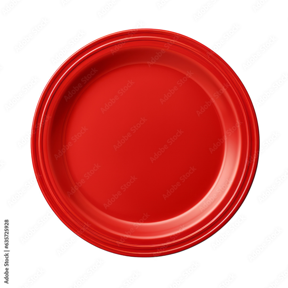 red plate isolated on transparent background cutout red plate isolated on transparent background cutout