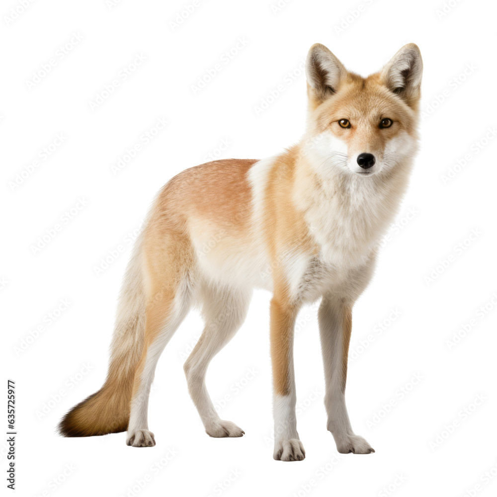 fox vulpes isolated on transparent background cutout