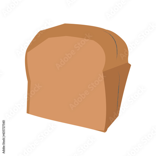 Whole wheat bread flat illustration