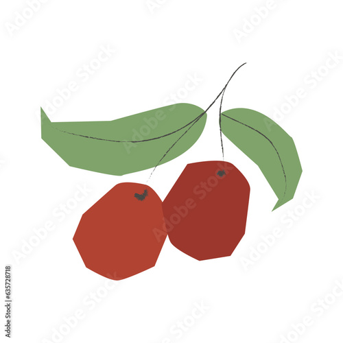 Jujube flat illustration