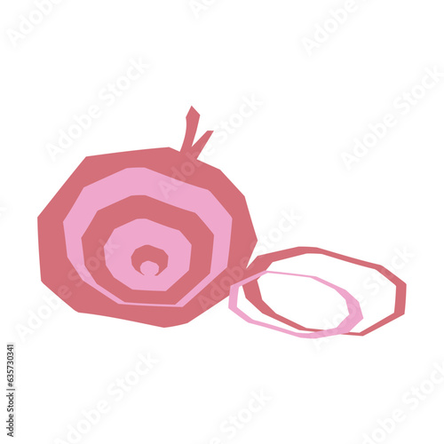 Red onion flat illustration
