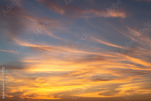 Fototapeta Naklejka Na Ścianę i Meble -  Landscape of beautuful sunrise in the morning.Orange sky in the evening with sunset over mountain.