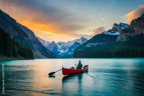 A canoe in Lake, National park