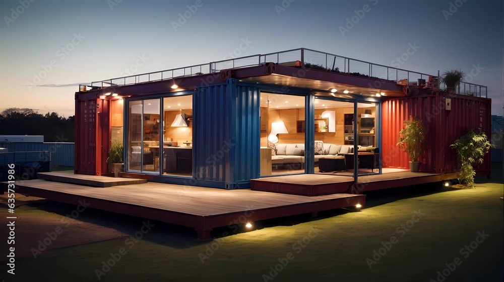 Happy to help you brainstorm some ideas for a container concept house interior design! 