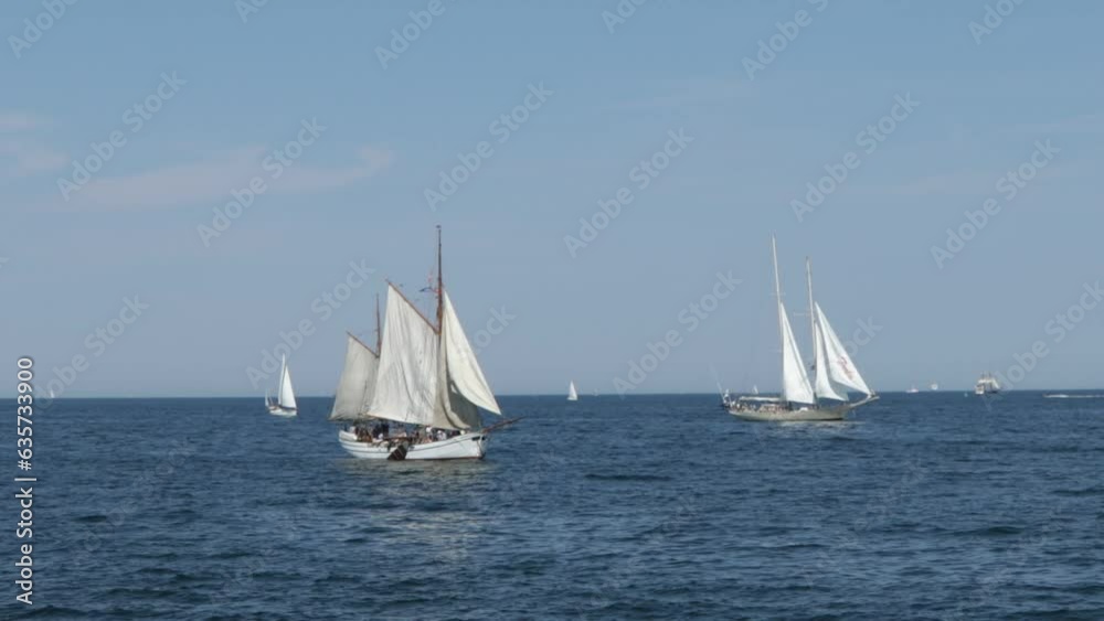 Sailing ships, Baltic Sea, Hanse Sail, Warnemuende, Rostock, Mecklenburg-Western Pomerania, Germany, Europe Sailing ships, Baltic Sea, Hanse Sail, Warnemuende, Rostock, Mecklenburg-Western Pomerania, Germany, Europe