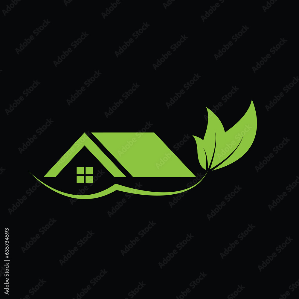 Leaf and Green House Logo, Icon, Symbol, Sign Etc. Leaf and Green House Logo, Icon, Symbol, Sign Etc.