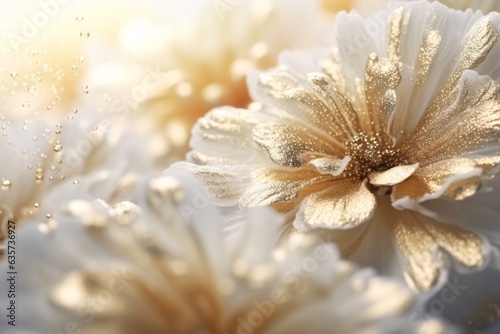 Beautiful flower on bokeh background with copy space. Аbstract background with bokeh defocused lights. Glittering lights background. 3D rendering