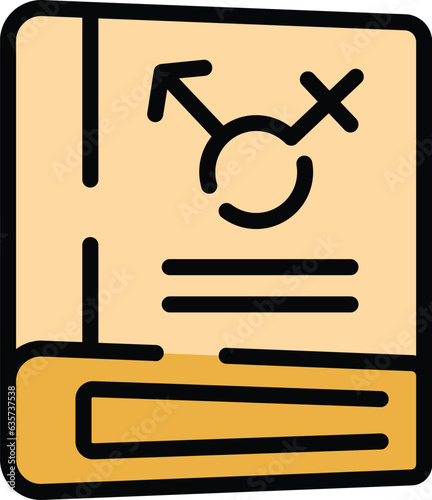 Sex education book icon outline vector. Sexual health. Gender puberty color flat