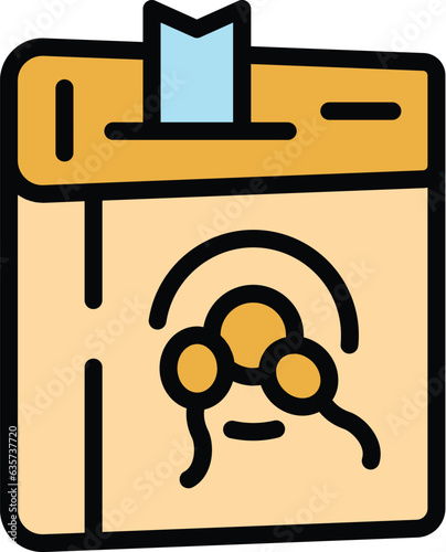 Sex book icon outline vector. Teacher advice. Female school color flat