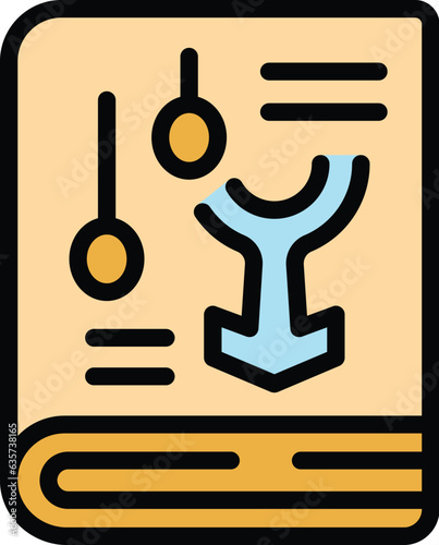 Health sex book icon outline vector. Advice education. Sexual gender color flat