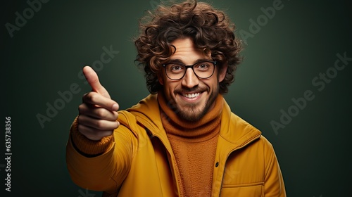 smiling african american man pointing with finger at camera isolated on background