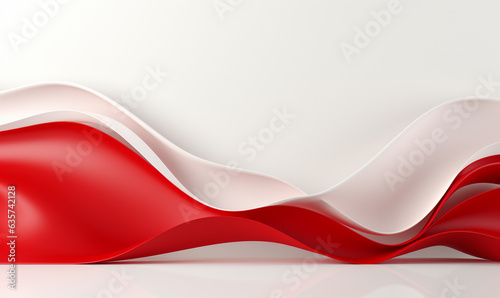 Red abstract wave in white background. Dynamic abstract composition illustration. Design element for web banners, posters and flyer.