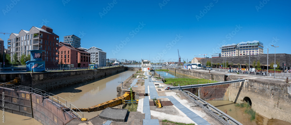 Panoramic View of the so called Ecluses des Bassins à Flot or Sluice to the Submarine Harbor
