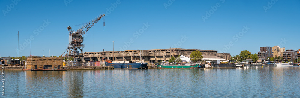 Panoramic View of the old Submarine Bunker in Bordeaux, 