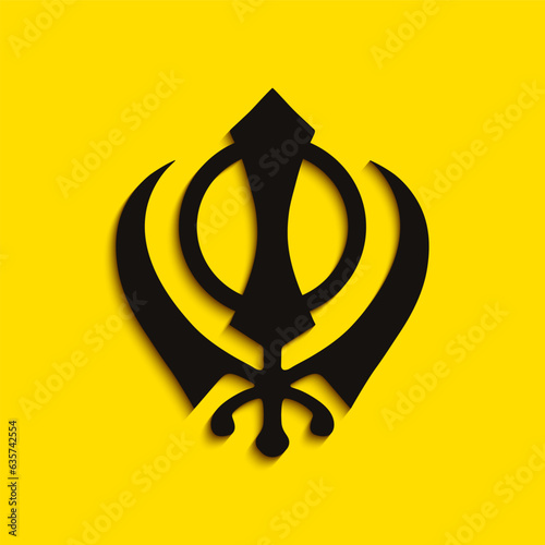 Sikhism Holy Symbol Shadow Vector Illustration photo