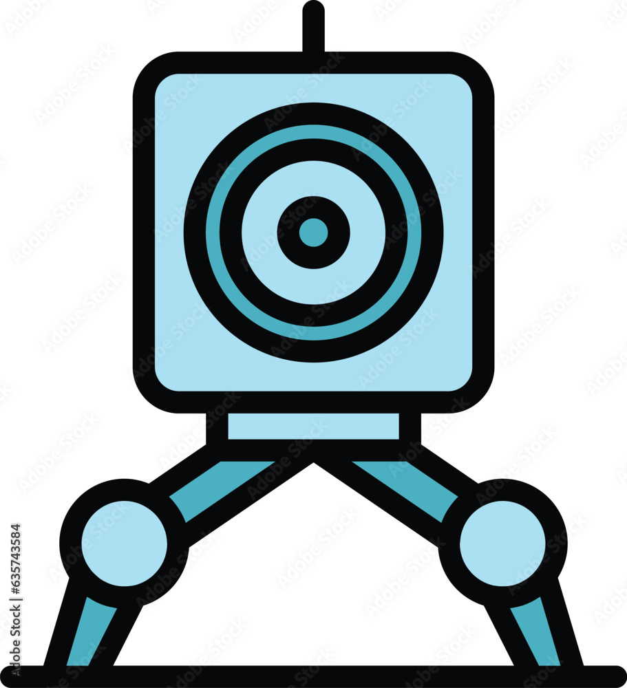 Web camera robot icon outline vector. Android ai. Cute bot color flat Web camera robot icon outline vector. Android ai. Cute bot color flat