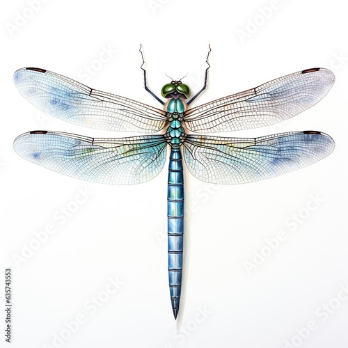 A dragonfly in_zoo style white background