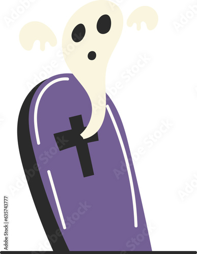 Spooky grave halloween illustration