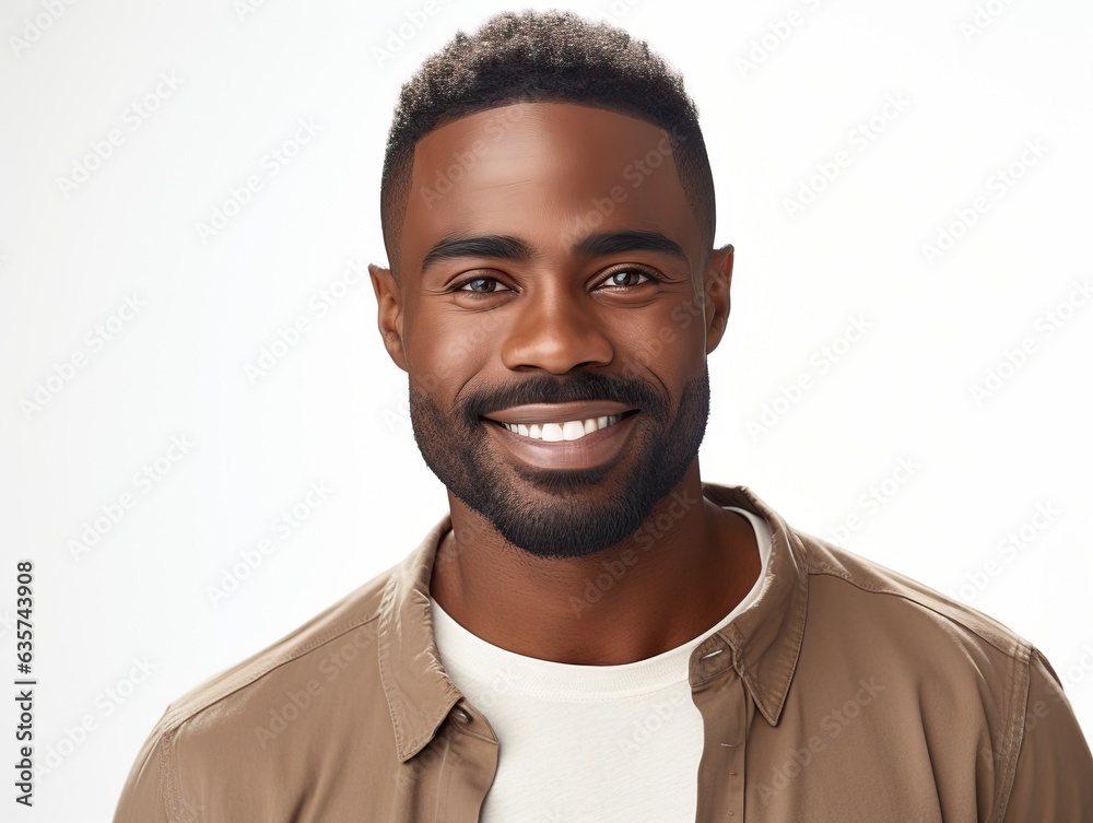 Portrait of an attractive smiling man, generative ai Portrait of an attractive smiling man, generative ai
