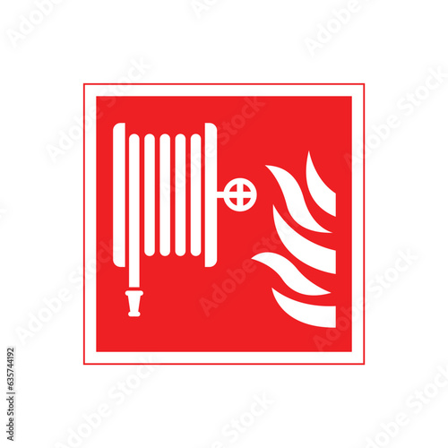 simple classic fire hose reel sign