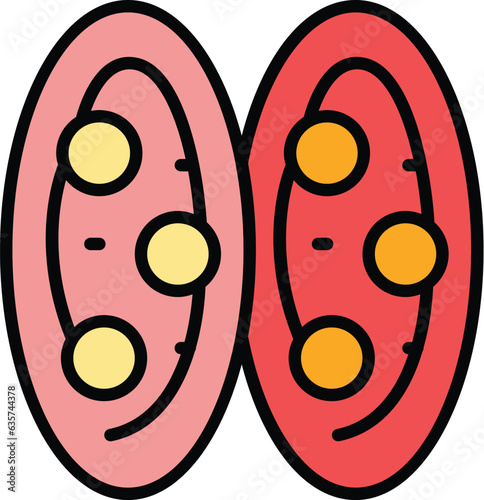 Top view bruschetta icon outline vector. Food starter. Finger italian color flat