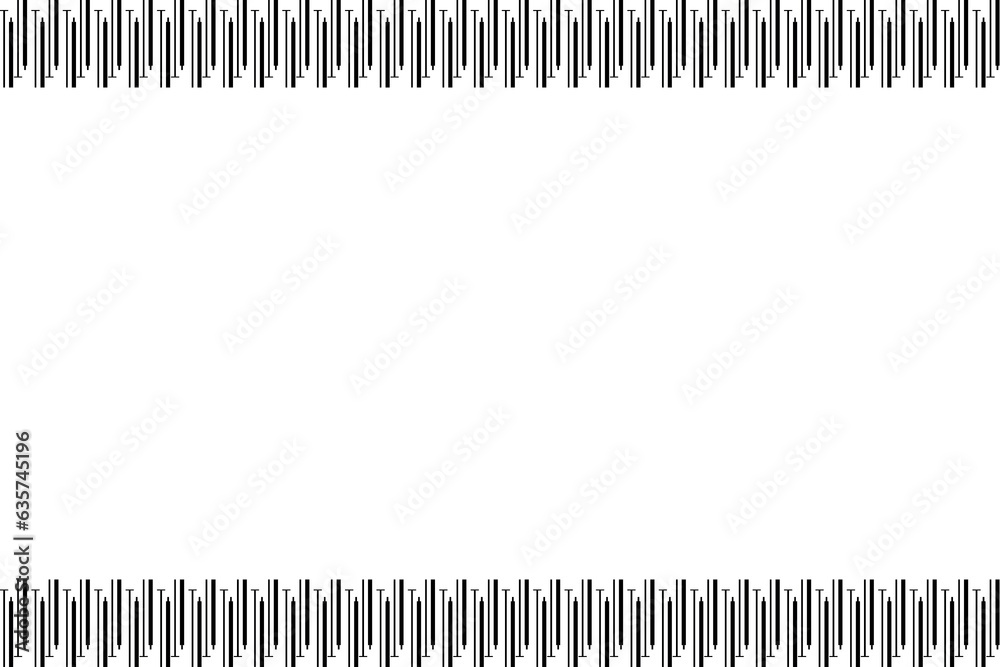 Top and bottom of stripe pattern vector. Design border frame black on white background. Design print for illustration, textile, texture, wallpaper, background. Set 4 Top and bottom of stripe pattern vector. Design border frame black on white background. Design print for illustration, textile, texture, wallpaper, background. Set 4