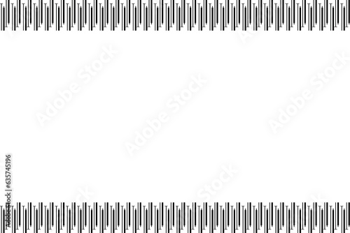 Top and bottom of stripe pattern vector. Design border frame black on white background. Design print for illustration  textile  texture  wallpaper  background. Set 4