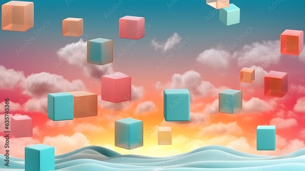 Cube colorful abstract background wallpaper, geometric modern design shape, isometric graphic illustration Cube colorful abstract background wallpaper, geometric modern design shape, isometric graphic illustration