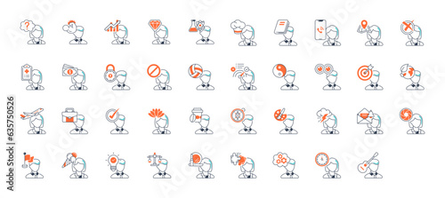 Human mind idea icon vector illustration for web and app. Thinking Heads 