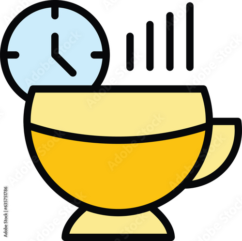 Hot coffee icon outline vector. Mind calm. Health meditate color flat