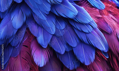 Feathers soft background. Purple bird feathers. For banner, postcard, book illustration. Created with generative AI tools © Lidok_L