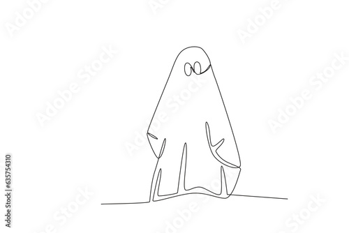 A terrifying ghost spirit. Ghost one-line drawing