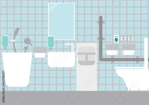 オストメイト設備のある多機能トイレのイラスト