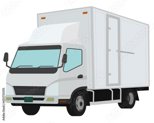 機材車（軽貨物）のトラックのイラスト
