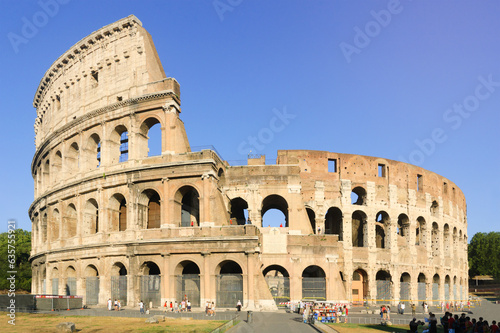Front view of the Colosseum in Rome