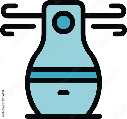 Air purifier icon outline vector. Clean filter. Dust wind color flat