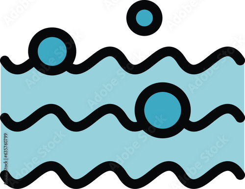 Air wave icon outline vector. Air clean. Wind protection color flat