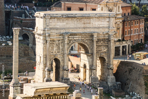 Canvas Print Arch of Septimius Severus seen from the Palatine
