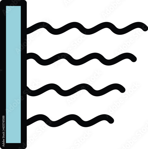Air filter icon outline vector. Clean dust. Flow wind color flat