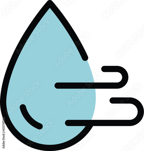 Clean water drop icon outline vector. Air filter. Wind protection color flat