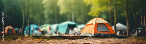 Camping concept banner