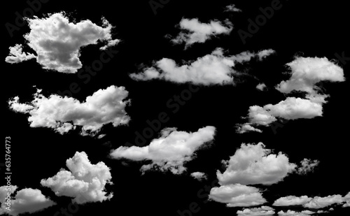 clouds isolated on a black background, isolated