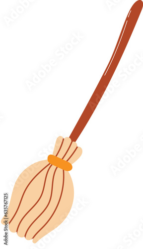 Cute broom halloween illustration