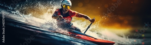 Kayak slalom concept banner 