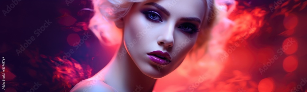 Beautiful woman portrait banner Beautiful woman portrait banner